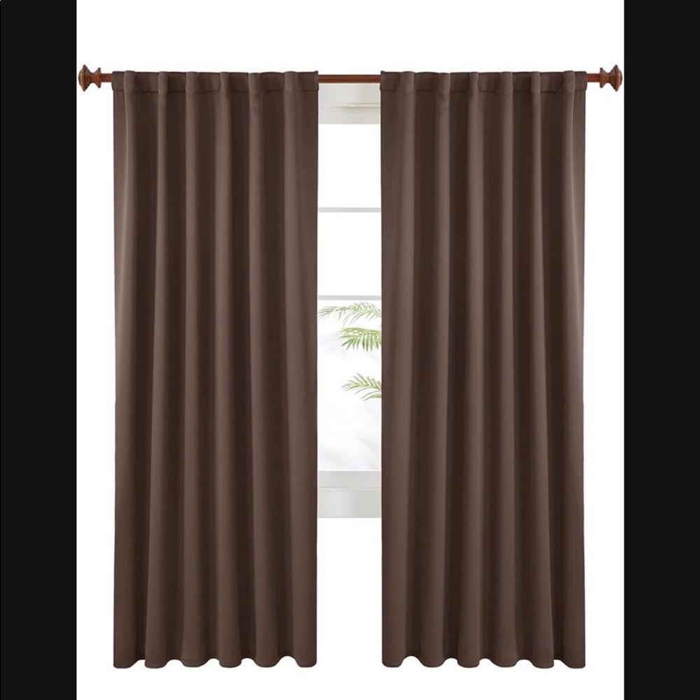 Black out curtains in brown